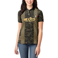 Custom Mexico Football Women Polo Shirt 2025 El Tri Champions Gold Color - Wonder Print Shop