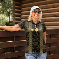 Custom Mexico Football Women Polo Shirt 2025 El Tri Champions Gold Color - Wonder Print Shop