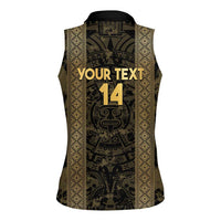 Custom Mexico Football Women Sleeveless Polo Shirt 2025 El Tri Champions Gold Color - Wonder Print Shop