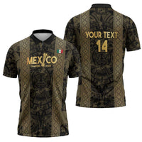 Custom Mexico Football Zipper Polo Shirt 2025 El Tri Champions Gold Color - Wonder Print Shop