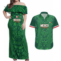 Custom Mexico Football Couples Matching Off Shoulder Maxi Dress and Hawaiian Shirt 2025 El Tri Champions Green Color - Wonder Print Shop