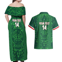 Custom Mexico Football Couples Matching Off Shoulder Maxi Dress and Hawaiian Shirt 2025 El Tri Champions Green Color - Wonder Print Shop