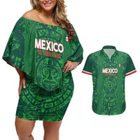 Custom Mexico Football Couples Matching Off Shoulder Short Dress and Hawaiian Shirt 2025 El Tri Champions Green Color - Wonder Print Shop