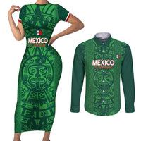 Custom Mexico Football Couples Matching Short Sleeve Bodycon Dress and Long Sleeve Button Shirt 2025 El Tri Champions Green Color - Wonder Print Shop