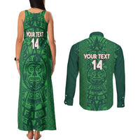 Custom Mexico Football Couples Matching Tank Maxi Dress and Long Sleeve Button Shirt 2025 El Tri Champions Green Color - Wonder Print Shop