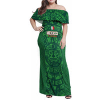 Custom Mexico Football Family Matching Off Shoulder Maxi Dress and Hawaiian Shirt 2025 El Tri Champions Green Color - Wonder Print Shop