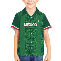 Custom Mexico Football Kid Hawaiian Shirt 2025 El Tri Champions Green Color - Wonder Print Shop