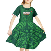 Custom Mexico Football Kid Short Sleeve Dress 2025 El Tri Champions Green Color - Wonder Print Shop