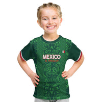 Custom Mexico Football Kid T Shirt 2025 El Tri Champions Green Color - Wonder Print Shop