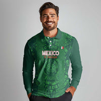Custom Mexico Football Long Sleeve Polo Shirt 2025 El Tri Champions Green Color - Wonder Print Shop