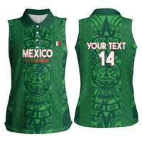 Custom Mexico Football Women Sleeveless Polo Shirt 2025 El Tri Champions Green Color - Wonder Print Shop