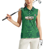 Custom Mexico Football Women Sleeveless Polo Shirt 2025 El Tri Champions Green Color - Wonder Print Shop