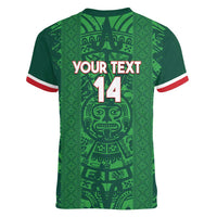 Custom Mexico Football Women V-Neck T-Shirt 2025 El Tri Champions Green Color - Wonder Print Shop
