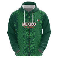 Custom Mexico Football Zip Hoodie 2025 El Tri Champions Green Color - Wonder Print Shop