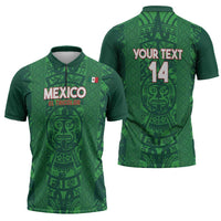 Custom Mexico Football Zipper Polo Shirt 2025 El Tri Champions Green Color - Wonder Print Shop