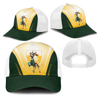 South Africa Rugby Mesh Trucker Cap Springboks Mascot Sporty Style
