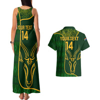 Custom South Africa Rugby Couples Matching Tank Maxi Dress and Hawaiian Shirt 2023 Go Champions Springboks With Protea - Wonder Print Shop