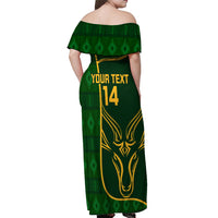 Custom South Africa Rugby Off Shoulder Maxi Dress 2023 Go Champions Springboks With Protea - Wonder Print Shop