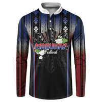 Mabuhay Philippines Festival Button Sweatshirt Filipino Map Sampaguita Igorot Pattern