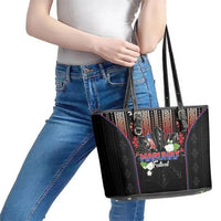 Mabuhay Philippines Festival Leather Tote Bag Filipino Map Sampaguita Igorot Pattern
