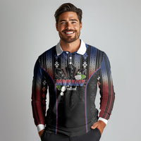 Mabuhay Philippines Festival Long Sleeve Polo Shirt Filipino Map Sampaguita Igorot Pattern