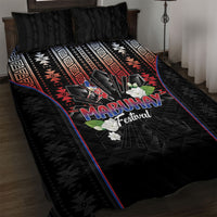 Mabuhay Philippines Festival Quilt Bed Set Filipino Map Sampaguita Igorot Pattern
