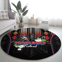 Mabuhay Philippines Festival Round Carpet Filipino Map Sampaguita Igorot Pattern