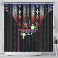 Mabuhay Philippines Festival Shower Curtain Filipino Map Sampaguita Igorot Pattern