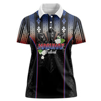 Mabuhay Philippines Festival Women Polo Shirt Filipino Map Sampaguita Igorot Pattern