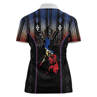 Mabuhay Philippines Festival Women Polo Shirt Filipino Map Sampaguita Igorot Pattern