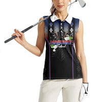Mabuhay Philippines Festival Women Sleeveless Polo Shirt Filipino Map Sampaguita Igorot Pattern