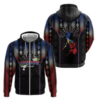 Mabuhay Philippines Festival Zip Hoodie Filipino Map Sampaguita Igorot Pattern
