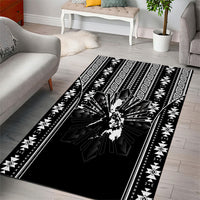 Mabuhay Philippines Festival Area Rug Filipino Map Black White Igorot Pattern