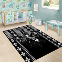 Mabuhay Philippines Festival Area Rug Filipino Map Black White Igorot Pattern