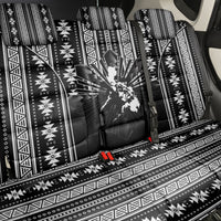 Mabuhay Philippines Festival Back Car Seat Cover Filipino Map Black White Igorot Pattern