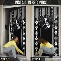 Mabuhay Philippines Festival Door Cover Filipino Map Black White Igorot Pattern