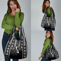 Mabuhay Philippines Festival Grocery Bag Filipino Map Black White Igorot Pattern