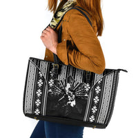 Mabuhay Philippines Festival Leather Tote Bag Filipino Map Black White Igorot Pattern