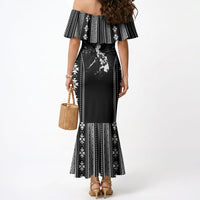 Mabuhay Philippines Festival Mermaid Dress Filipino Map Black White Igorot Pattern