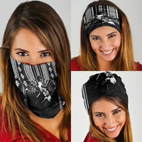 Mabuhay Philippines Festival Neck Gaiter Filipino Map Black White Igorot Pattern