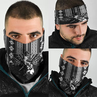 Mabuhay Philippines Festival Neck Gaiter Filipino Map Black White Igorot Pattern