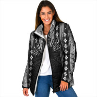 Mabuhay Philippines Festival Padded Jacket Filipino Map Black White Igorot Pattern