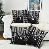 Mabuhay Philippines Festival Pillow Cover Filipino Map Black White Igorot Pattern