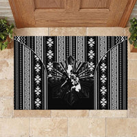 Mabuhay Philippines Festival Rubber Doormat Filipino Map Black White Igorot Pattern
