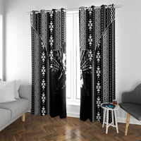 Mabuhay Philippines Festival Window Curtain Filipino Map Black White Igorot Pattern
