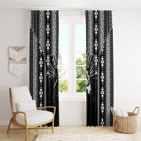 Mabuhay Philippines Festival Window Curtain Filipino Map Black White Igorot Pattern