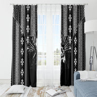 Mabuhay Philippines Festival Window Curtain Filipino Map Black White Igorot Pattern