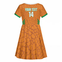 Ivory Coast Football Custom Kid Short Sleeve Dress Les Elephants Dames Skin Style
