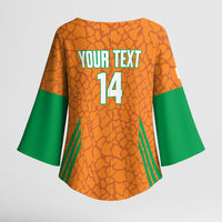 Ivory Coast Football Custom Kimono Sleeve Blouse Les Elephants Dames Skin Style