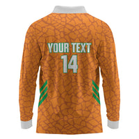 Ivory Coast Football Custom Long Sleeve Polo Shirt Les Elephants Dames Skin Style